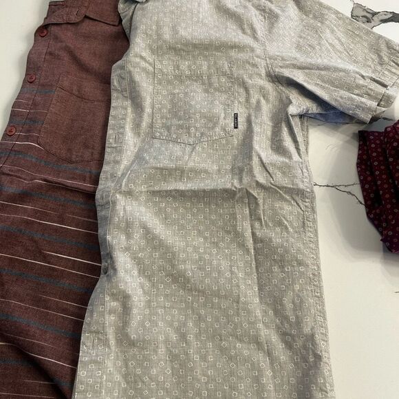 Billabong Men's Burgundy and Light Gray Shirt Trio - Picture 6 of 7